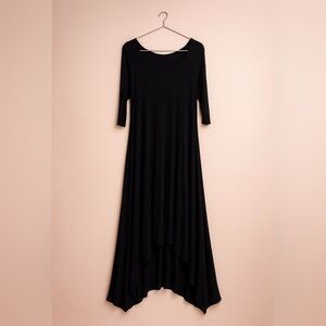 Long flared black dress. One size fits all